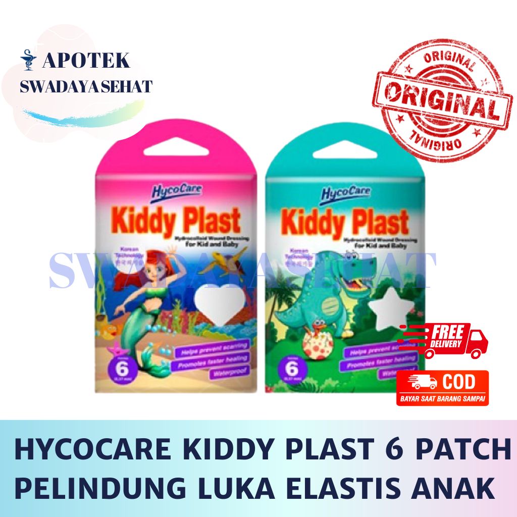 HYCOCARE KIDDY PLAST 6 PATCH Boy Girl Biru Pink - Plester Luka Perekat Anak