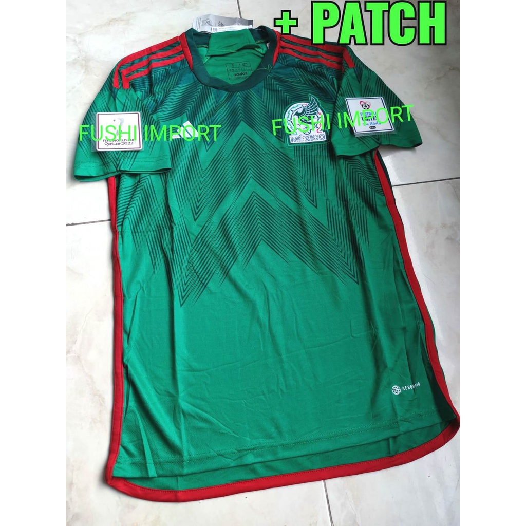 Jersey Baju Bola Mexico Home Full Patch Piala Dunia World Cup 2022 Grade Ori