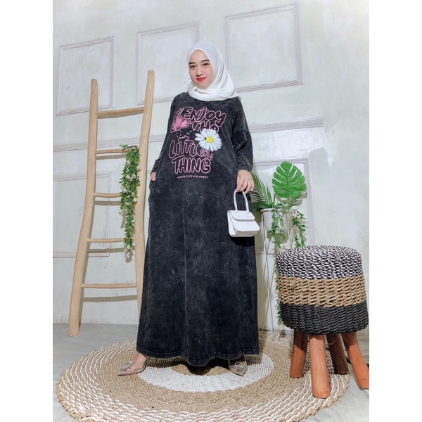 VINTAGE DRES WANITA JUMBO COMBAT WASH KEKINIAN// GAMIS WANITA COMBAT WASH TERBARU