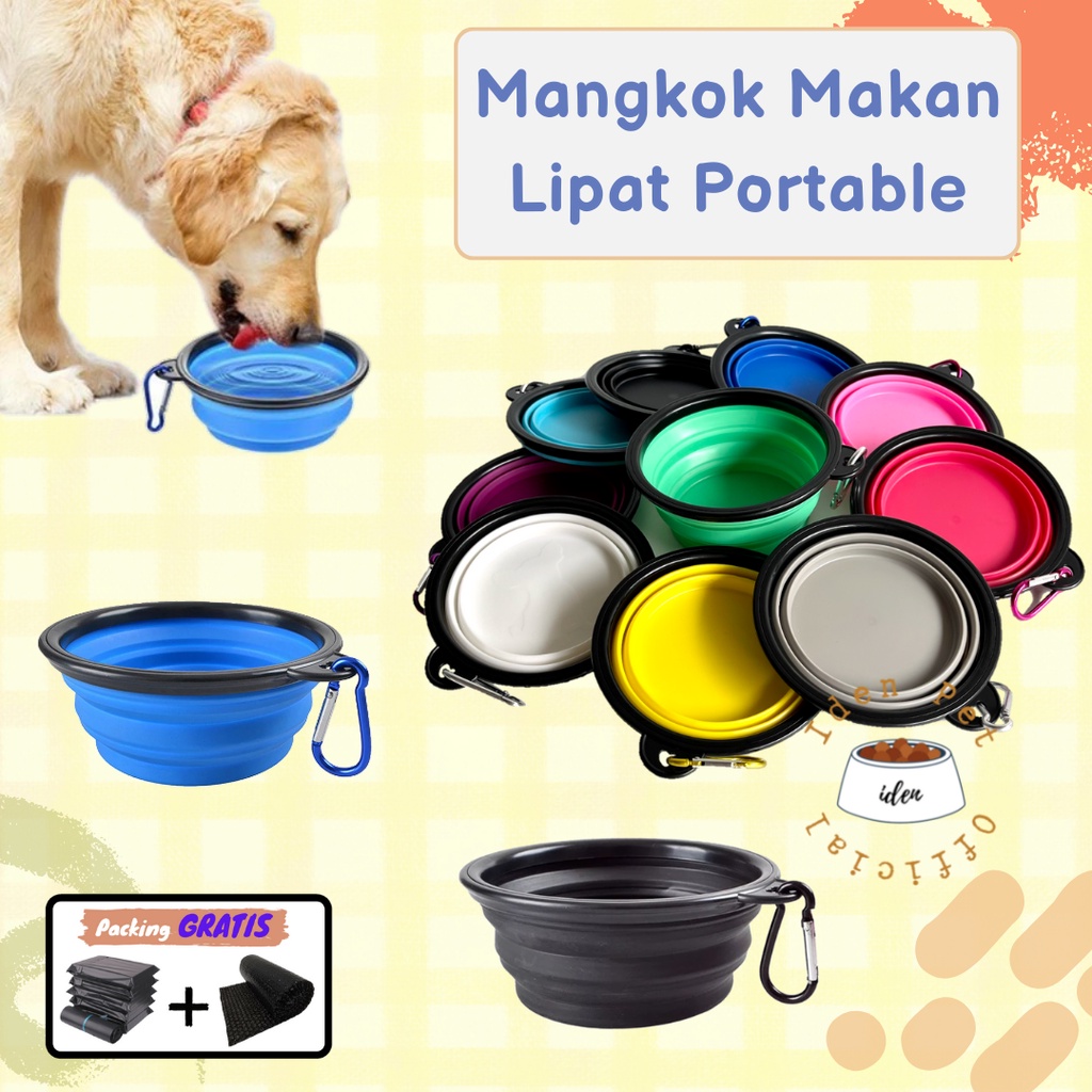 Mangkok Lipat Silicon Tempat Makan Hewan Anjing Mangkuk Minum Kucing Pet Bowl Silicone Foldable