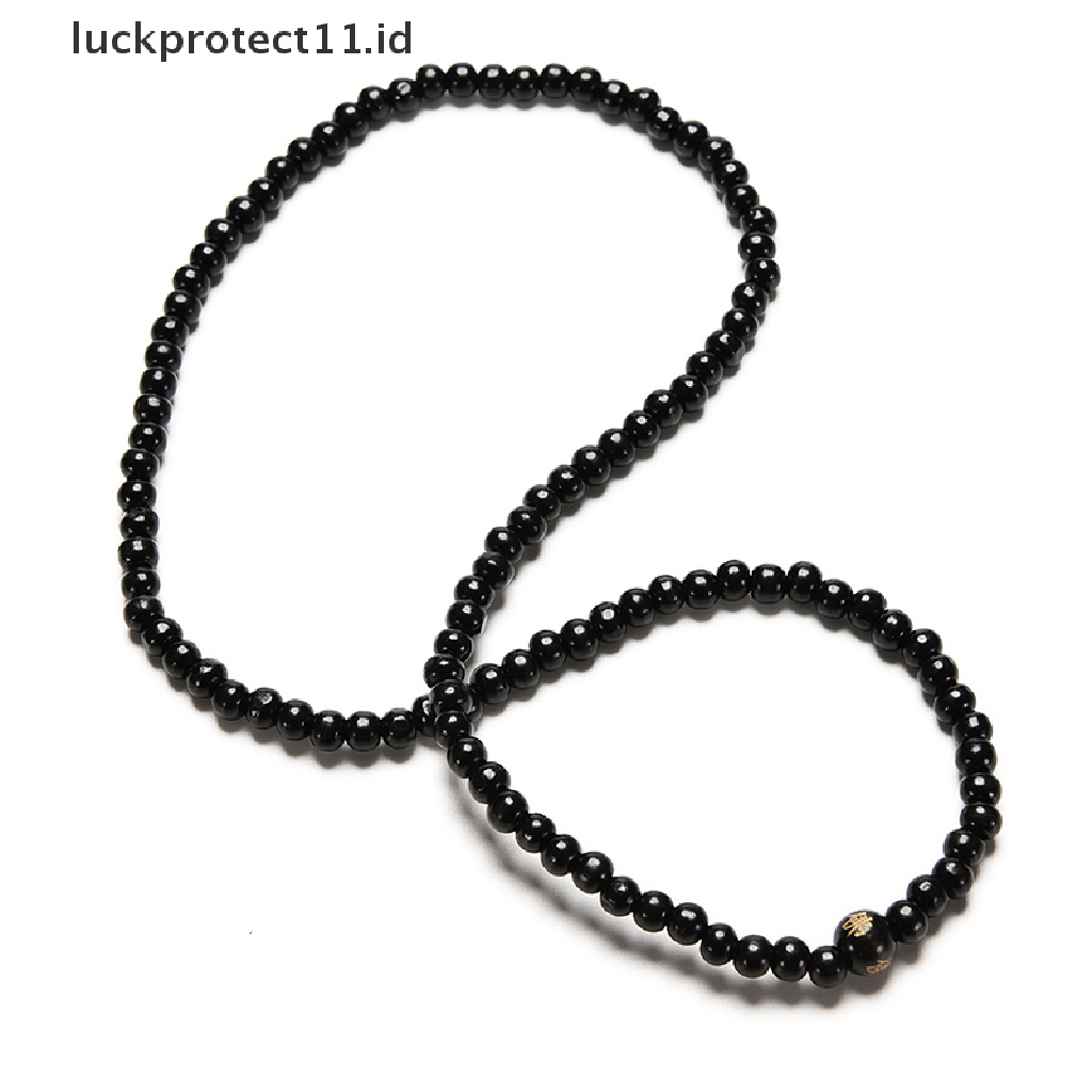 Gelang Kalung Meditasi Buddha 6 / 108 Manik-Manik Warna Hitam