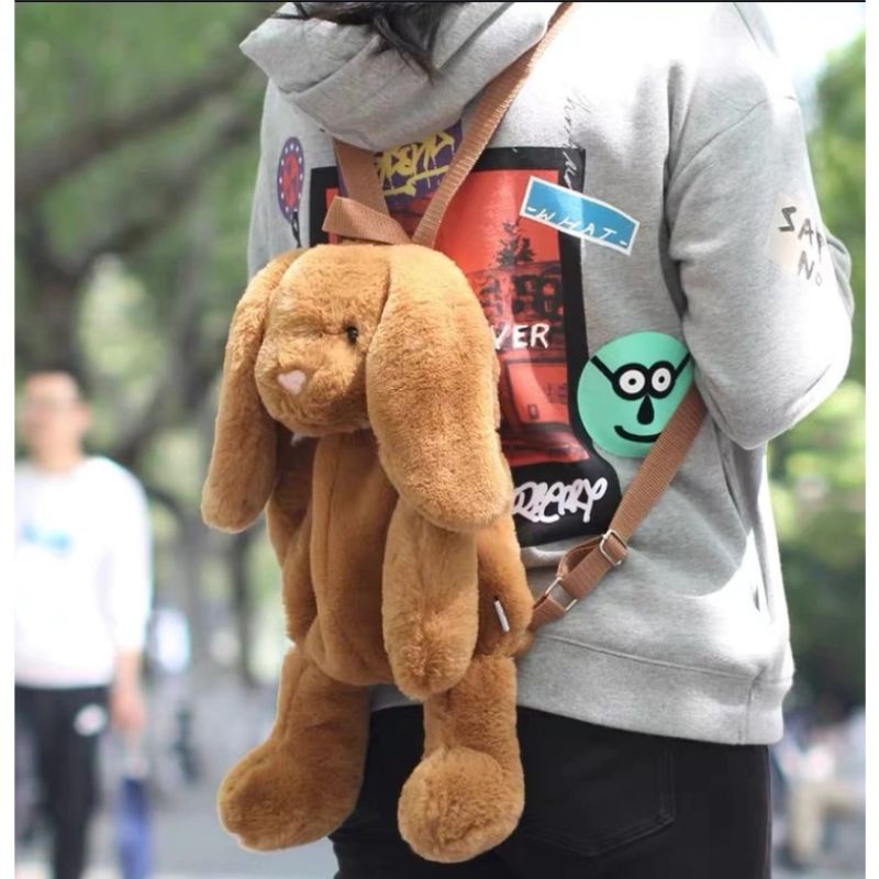 Tas Ransel Kelinci bulu bulu gemoy imut Ransel boneka