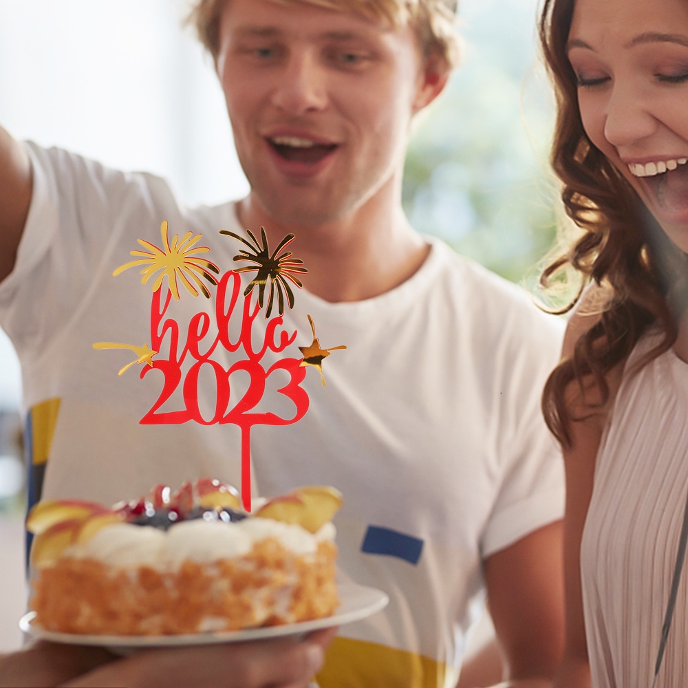 2023 Topper Kue Desain Merry Christmas Bahan Akrilik Untuk Dekorasi Pesta Ulang Tahun / Pernikahan