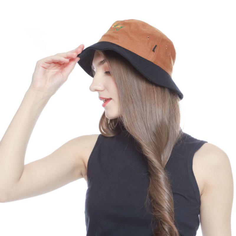 Topi Bucket Wankbay bucket hat Denim pria wanita