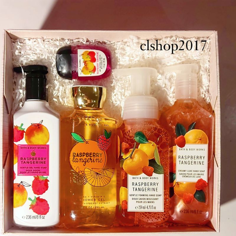 BBW RASPBERRY TANGERINE GIFT SET PAKET BATH &amp; BODY WORKS