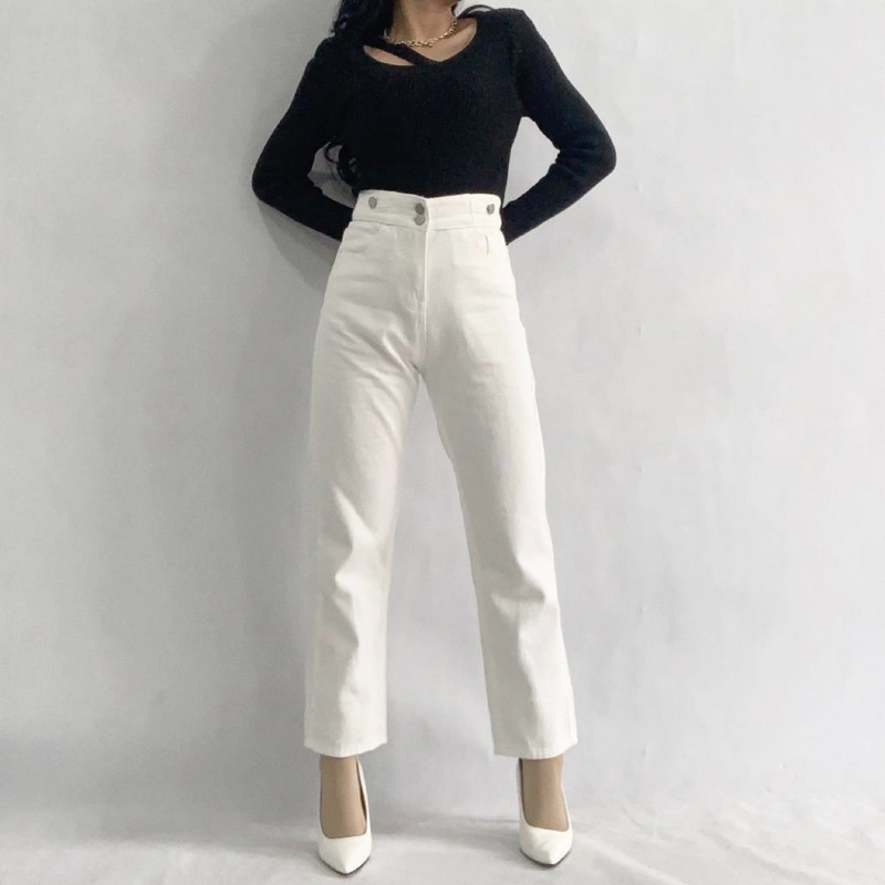 [LUXE.DLABEL]-E62 Jeans |Celana Jeans Highwaist Wanita Import Celana Panjang Jeans Highwaist Wanita Boyfriend Jeans Baggy Jeans Straight Jeans Wanita Murah Import Premium Korea