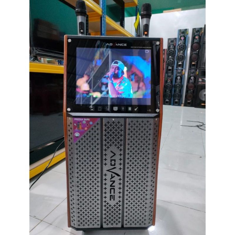 Speaker Advance Portable KL-12B Layar 14&quot; Free Mic