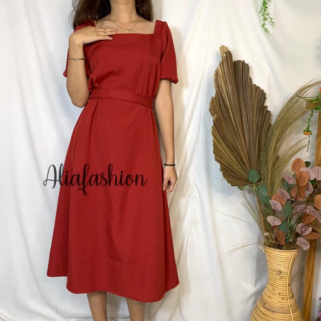 DRESS EILLA/DRESS BAHAN KATUN SHAKILLA/KOREAN DRESS/DRESS