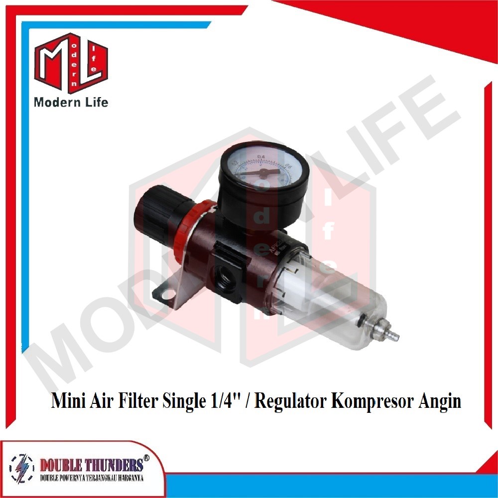 Mini Filter Air Single Regulator Kompresor Angin 1/4&quot; Dus Coklat DT