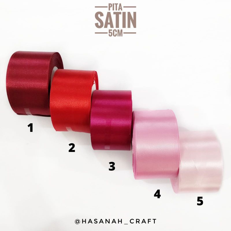 

Pita Satin 5cm/Pita Hampers Lebaran/Pita gift box/Pita Baju/Pita Hias