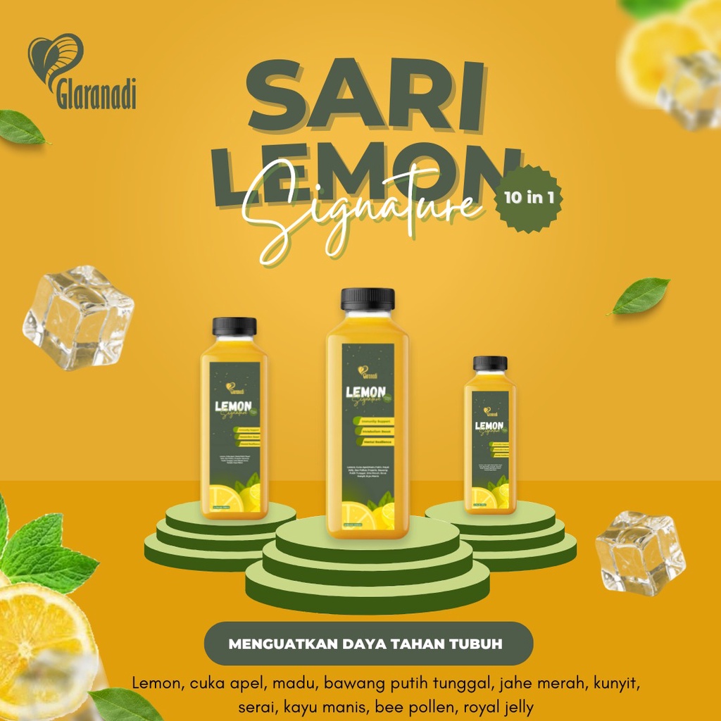 GLARANADI - Sari Lemon Signature 10 in 1 Madu Cuka Apel Bawang Putih Tunggal Jahe Merah Memelihara D