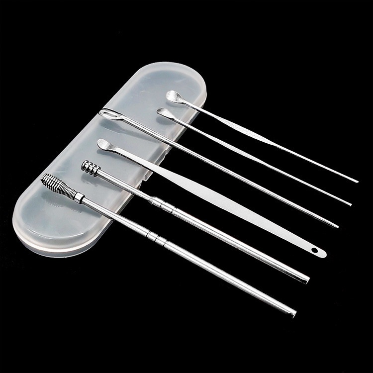 6 in 1 Alat Pembersih Telinga / Alat Korek Kuping/ Ear Wax Stainless Steel