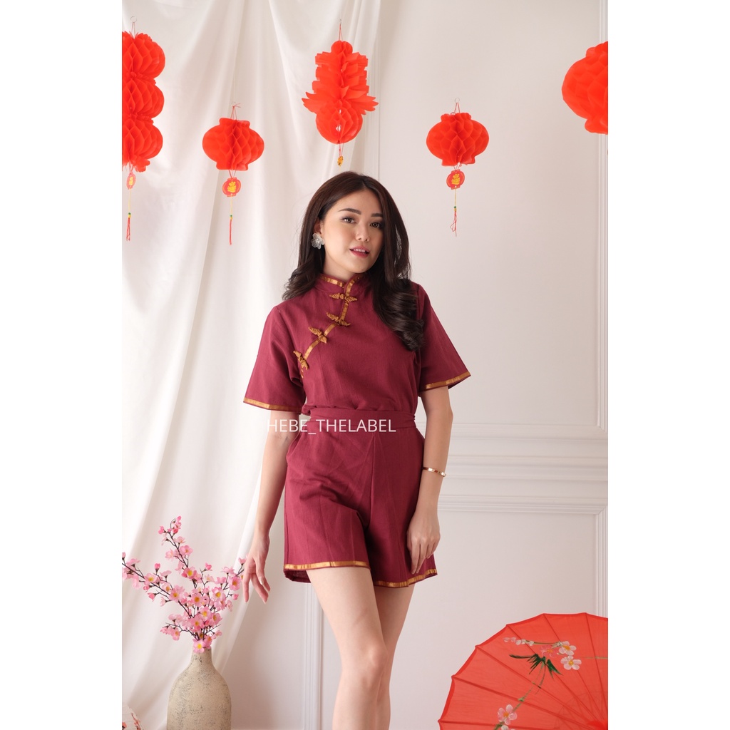 Lyra Set Cheongsam Chinese New Year - Pakaian Wanita