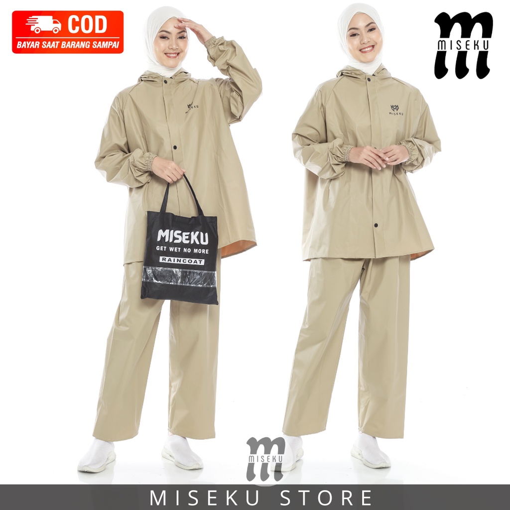 JAS HUJAN, RAINCOAT Pria Wanita Terbaik By MISEKU Anti Rembes NAVY