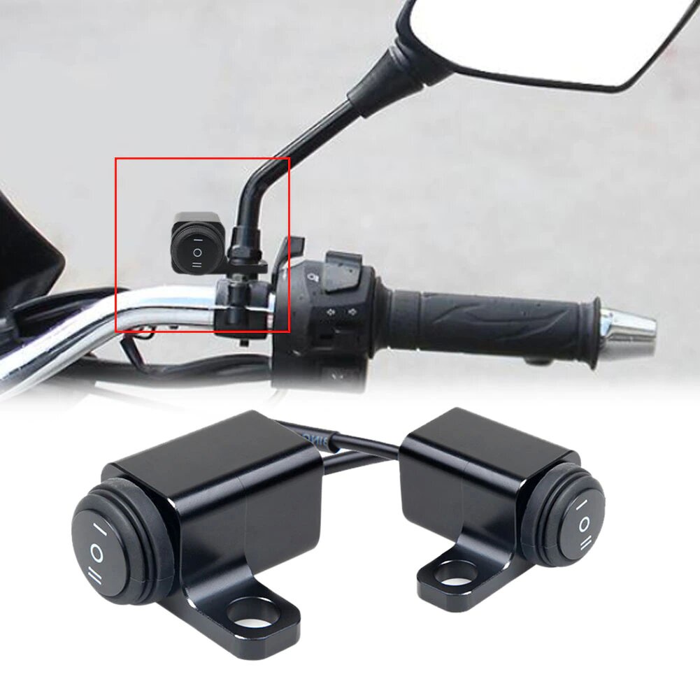 Saklar Besi Lampu Motor Braket Spion Tombol On Off On Waterproof 2 Way