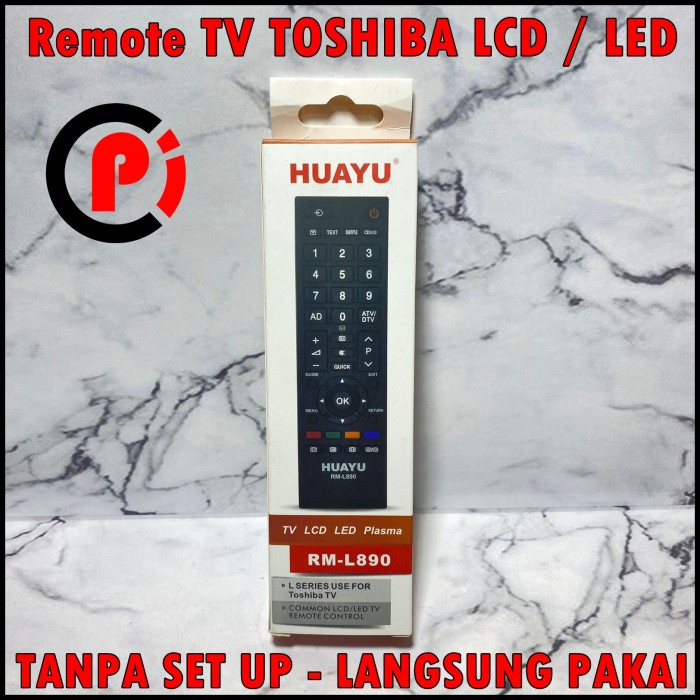 HUAYU RM-L890 Remote TV TOSHIBA LCD LED Langsung Pakai Tanpa Set Up