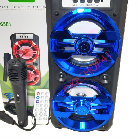 Speaker Fleco Super Bass F-6581 Bluetooth Wireless Speaker + Mic