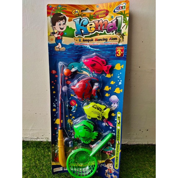 Mainan pancing ikan serok ikan pancing-pancingan magnet besar pancing serok mainan anak laki-laki ma