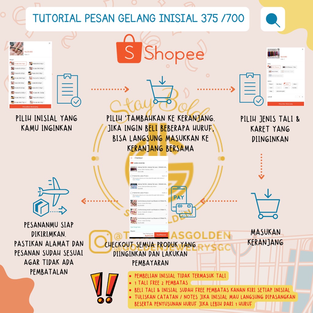 Liontin Inisial Gelang Huruf 70% (TIDAK TERMASUK TALI) A-Z 16K 700 Emas Asli  Emas Tua