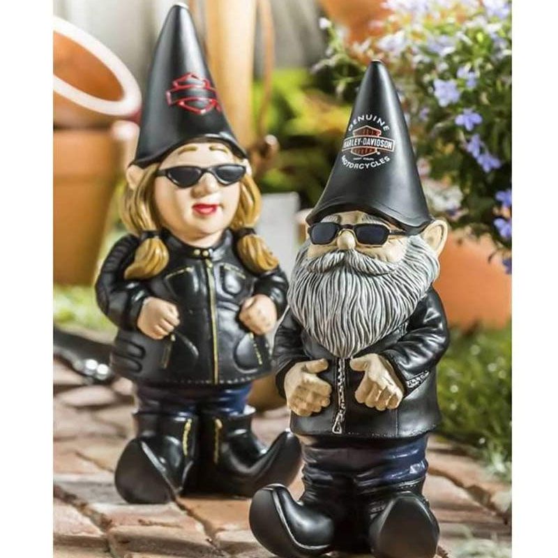 Patung Pasangan Biker Garden Gnome Nakal Bertema Dekorasi Gnomes Motor Patung Kado