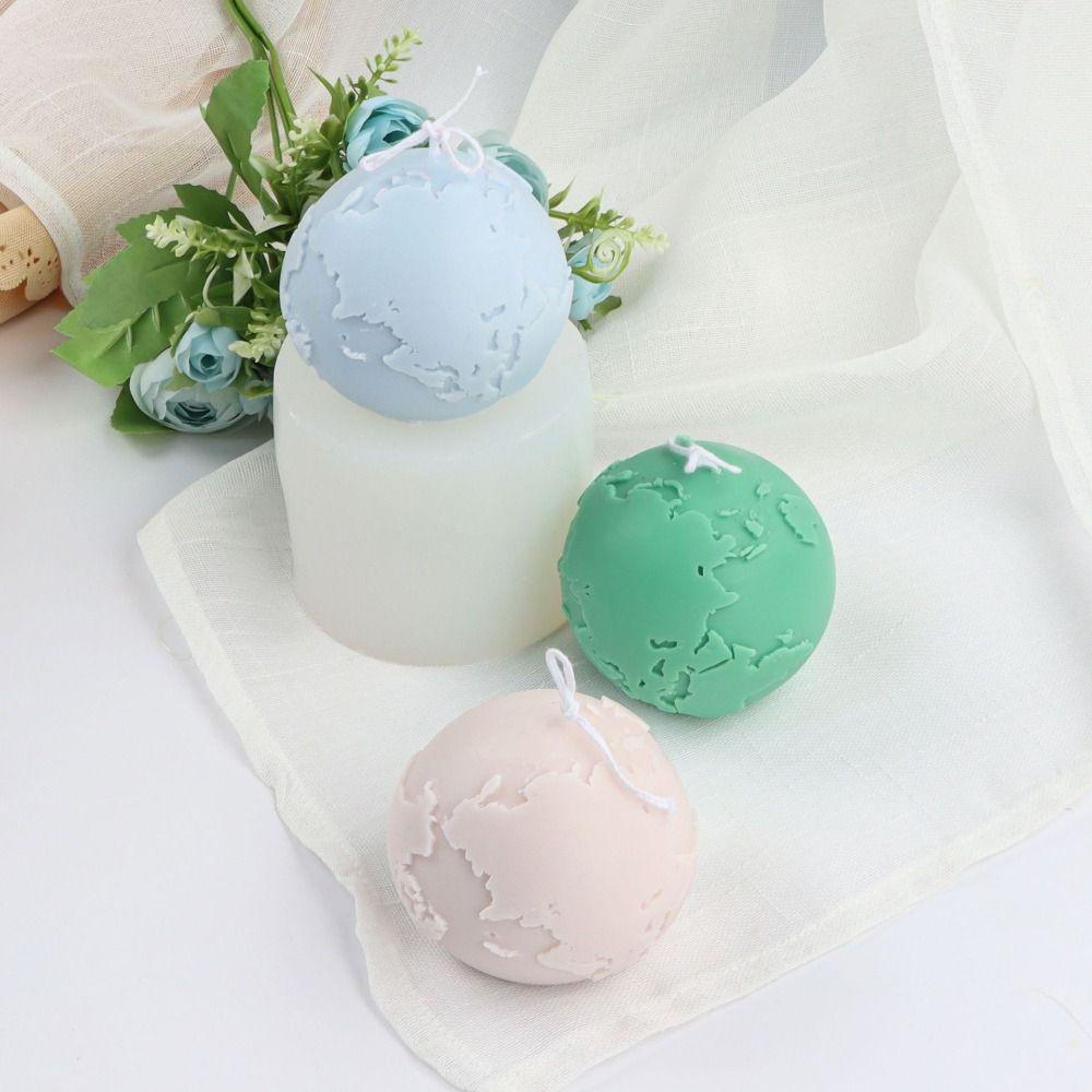 R-flower Earth Moon Candle Mold Perlengkapan Pernikahan Clay Tools Handmade Cetakan Silikon