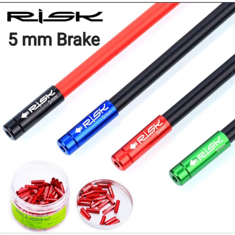 Risk End Cup Kabel Rem Sepeda Stopper Housing Brake End Cap Cable Sepeda