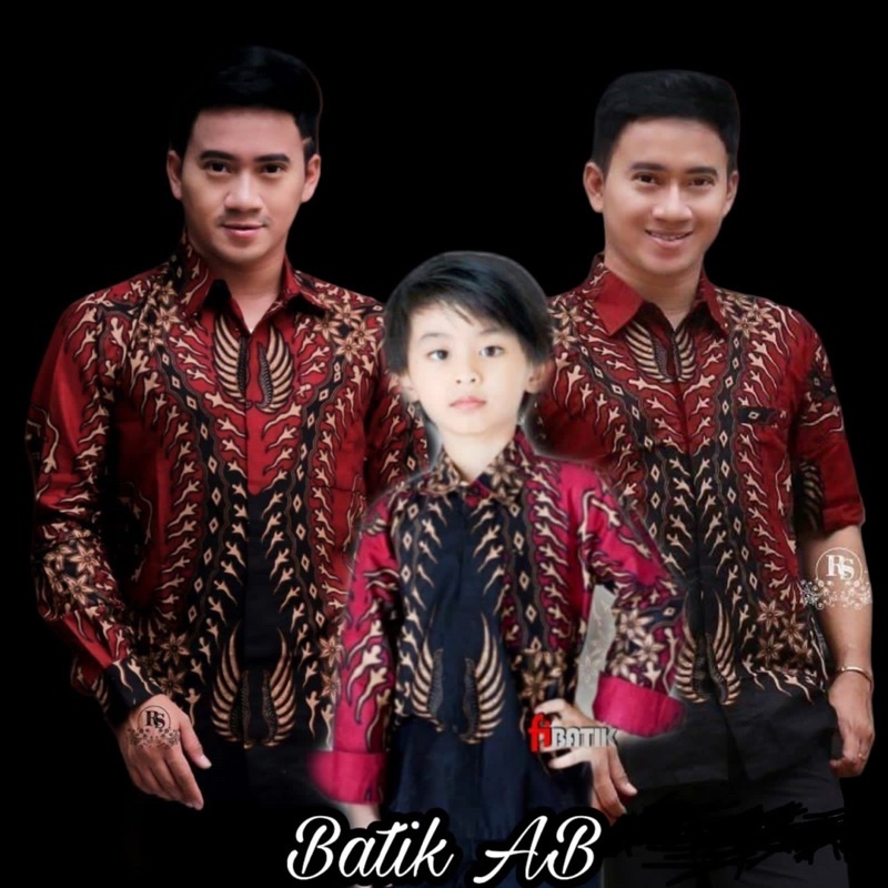 BATIK COUPLE SWEET||COUPLE BATIK AYAH DAN ANAK||BATIK WARNA MERAH TERBARU