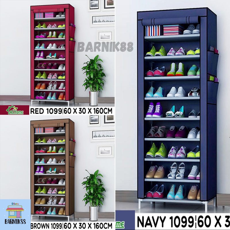 Barnik88 Rak Sepatu Kain10 Susun 9 Sekat Lemari Serbaguna Portable Susun Shoes Rack TYPE1099 - BARNIK88