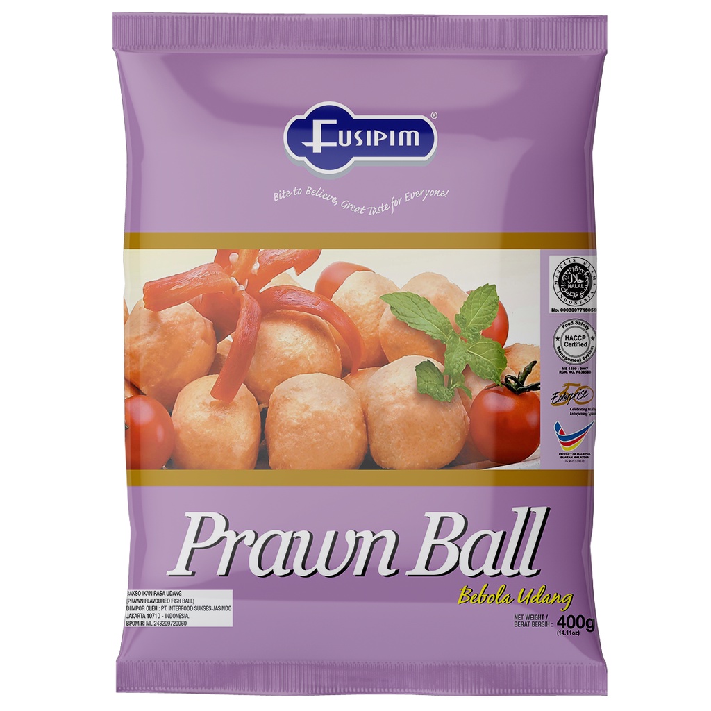 Frozen Food Fusipim Prawn Ball / Bola Udang / Bakso Udang Malaysia 400gr Halal