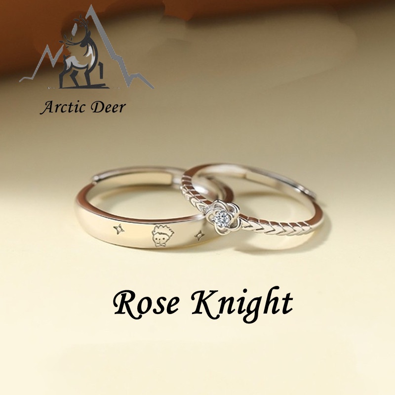 Cincin couple-Rose Knight cincin pasangan cincin titanium Original Arctic Deer