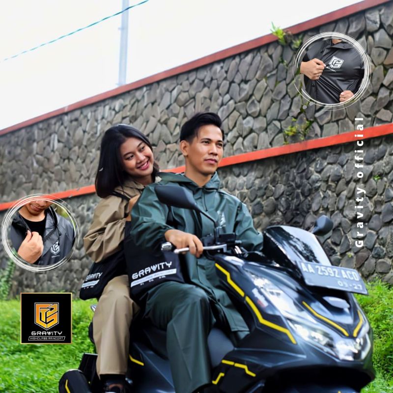 JAS HUJAN, RAINCOAT Pria Wanita Terbaik By GRAVITY Anti Rembes Mocca