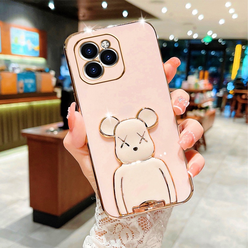 Soft Case Silikon Motif Beruang Untuk iPhone 6 6S Plus 7 8 Plus XR XS Max 11 Pro Max SE