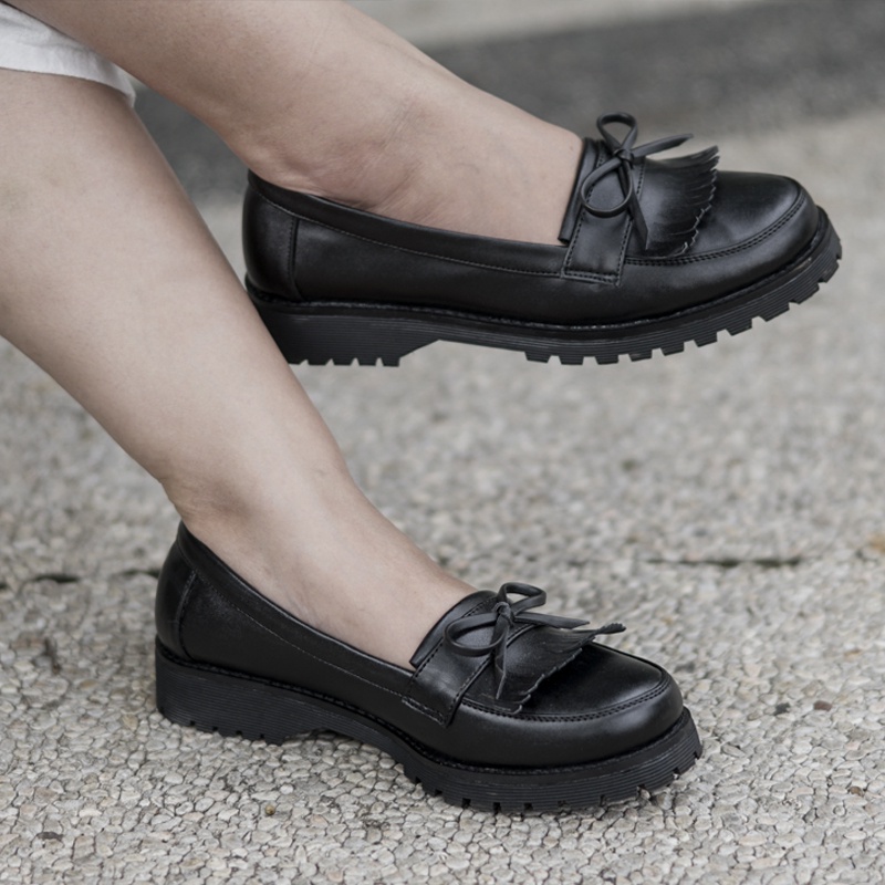 Sepatu Pantofel Wanita Formal/Kantor Sepatu Slip-On Docmart |MNM x Lvnatica| VICTORIA BLACK