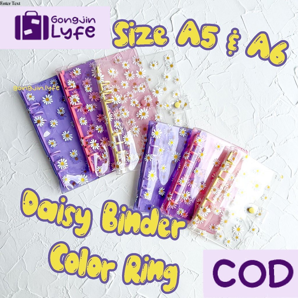 

[Gongjin] [A5 A6 6 Ring] Binder Daisy Color Ring / Organizer Estetik Aesthetic Budgeting Keuangan Financial Planner Cute Lucu Pink Lilac Yellow