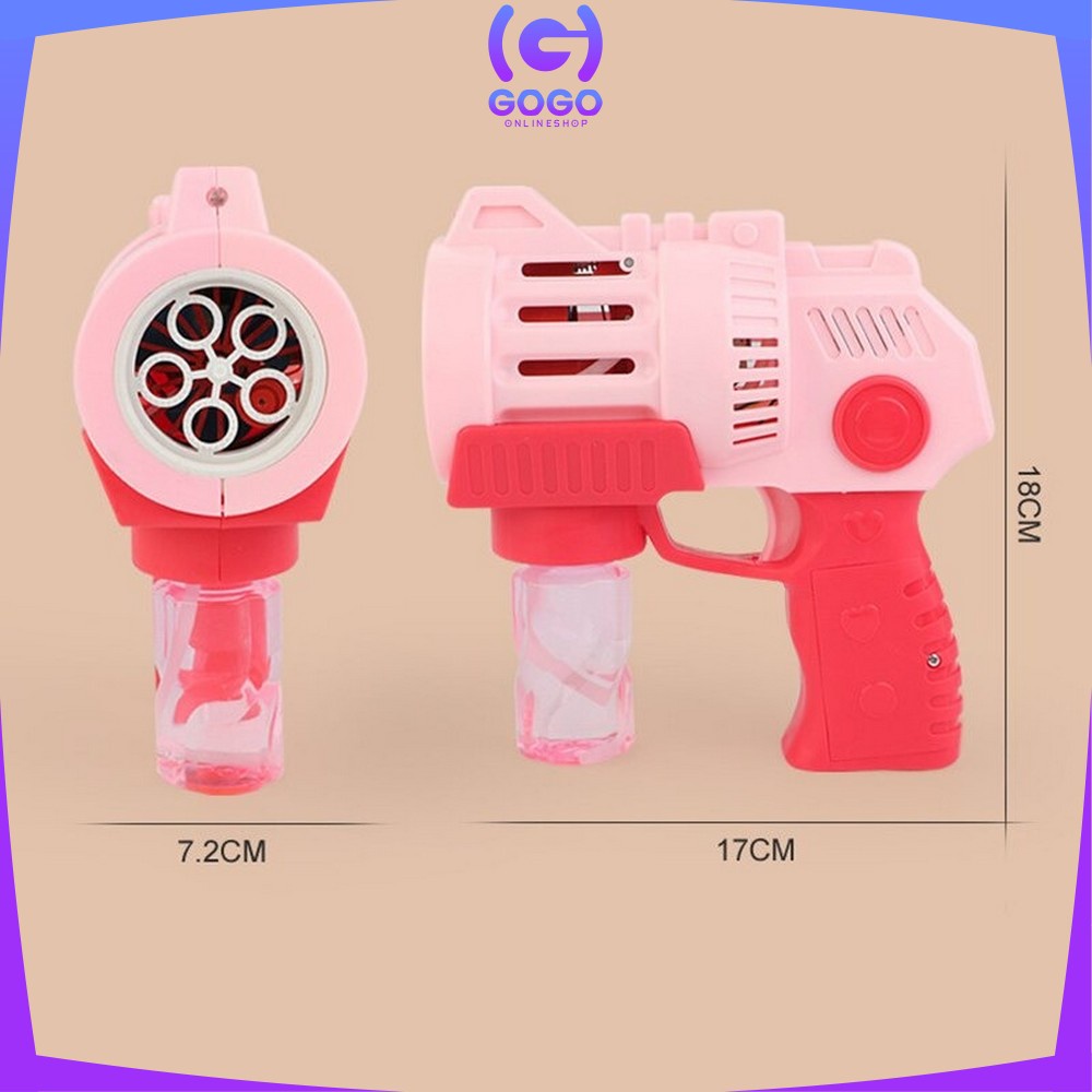 GOGO-M138 Mainan Anak Bubble Gun Ada Musik / Mainan Pistol Air Tembakan Gelembung Sabun 5 Mata