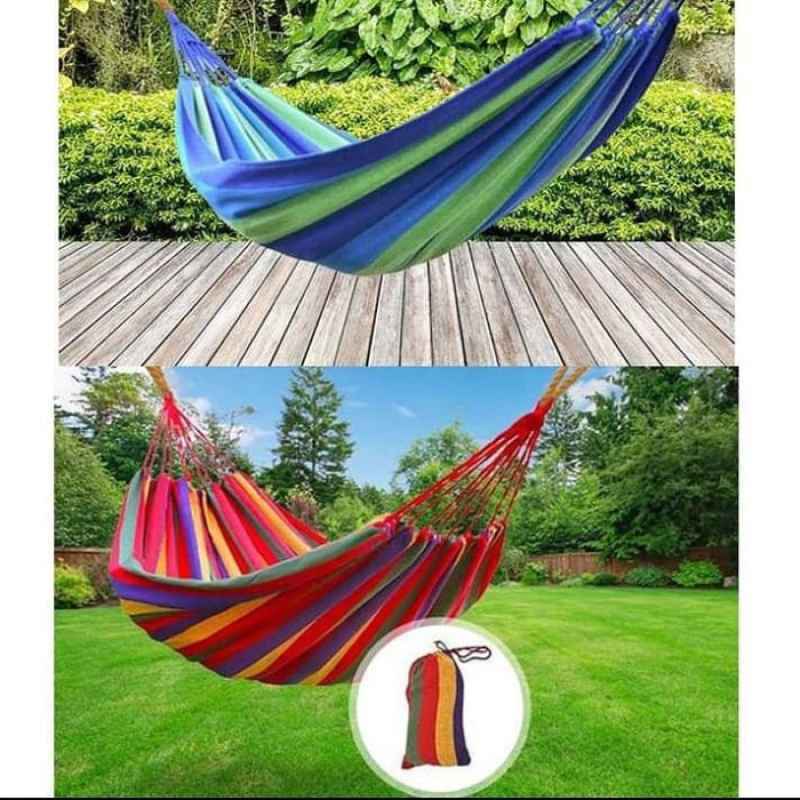 HAMMOCK AYUNAN GANTUNG - Tempat Tidur Gantung Camping Outdoor Pelangi Colourful,SHENAR