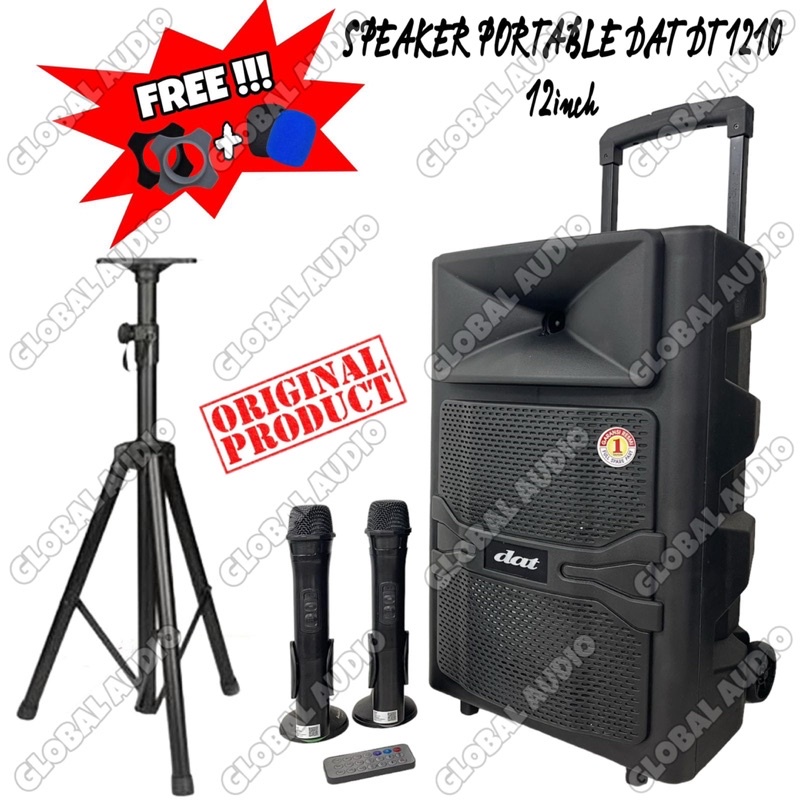 Jual Speaker Portable Wireless DAT DT 1210 FT Original Free 2bh Mic ...