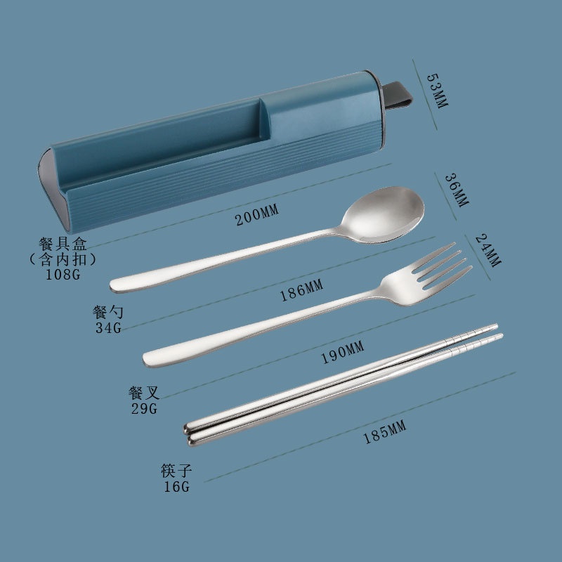 Mi.more Peralatan Makan 3Pcs/Set Bahan 304 Stainless Steel / Set Sendok Garpu Sumpit / Korean Cutlery Set