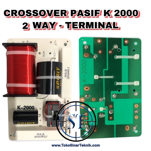 Kit Crossover Pasif 2 Way K-2000 ( Woofer dan Tweter) Audio Speaker System Tanpa Terminal 250W