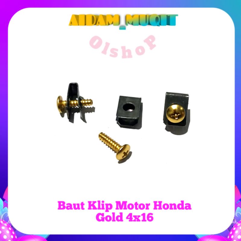 20 PCS BAUT EMAS BAUT KLIP BEAT BAUT KLIP HONDA BAUT KLIP BODY MOTOR HONDA MATIC BAUT KLIP HONDA MATIC BAUT BODY HONDA MATIC BEAT VARIO SCOOPY UKURAN M4X16