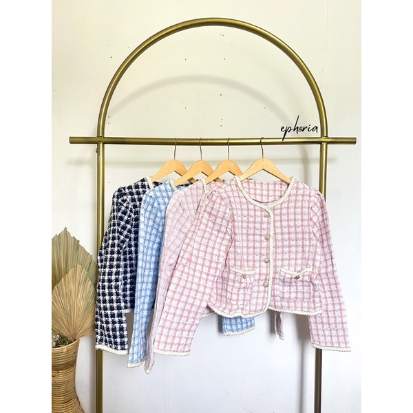 EPHORIA | YOONA BLAZER | BLAZER TWEED KOREA PREMIUM | BLAZER TWEED WANITA IMPORT