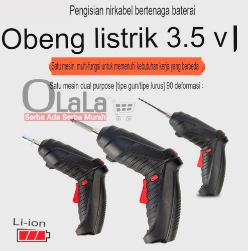 BOR OBENG CORDLESS SCREWDRIVER FULL SET JS-4915