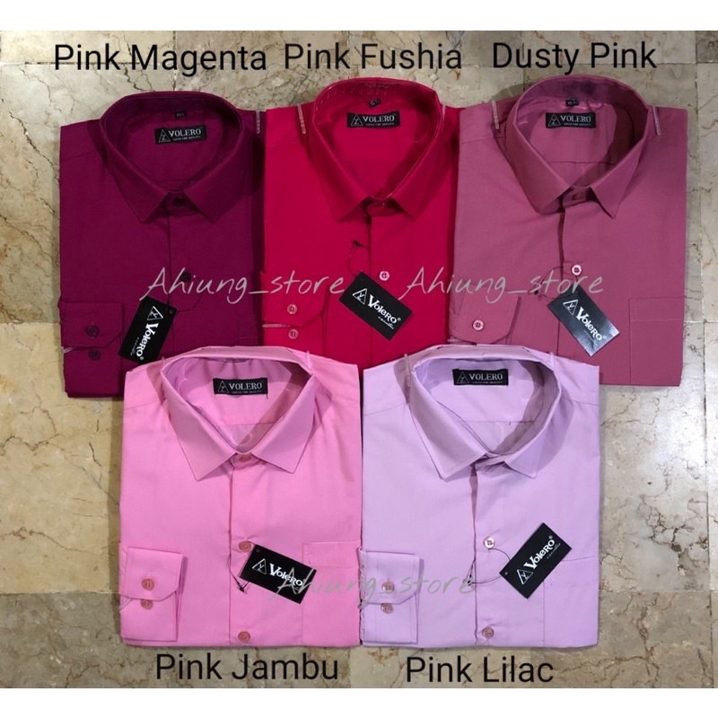 KEMEJA PRIA VOLERO - KEMEJA POLOS LENGAN PANJANG PRIA WARNA PINK