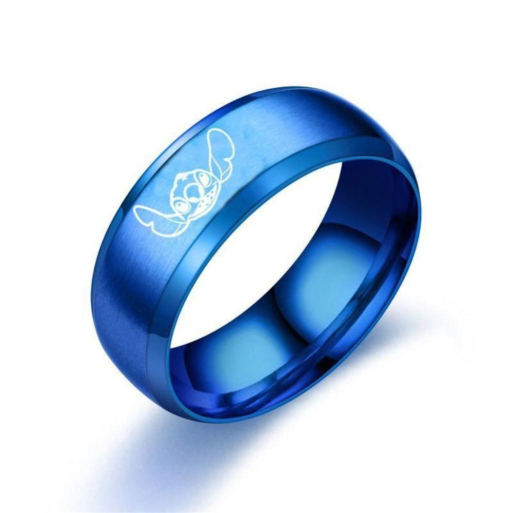 Mxbeauty Lilo Stitch Leroy Cincin Kawaii Perhiasan Hadiah Untuk Dewasa Anak Kartun Cincin Hadiah Hari Valentine Prop Aksesoris Perhiasan Cosplay