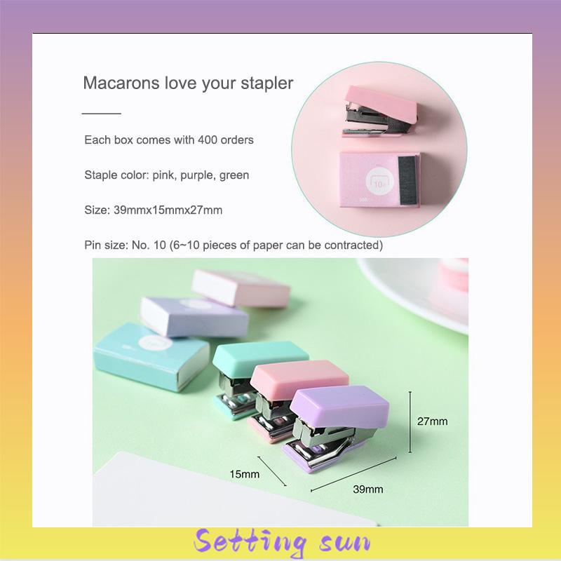 stapler staple cute set Stapler Mini Set Staples Perlengkapan Kantor  Mengikat Logam Kreatif TN