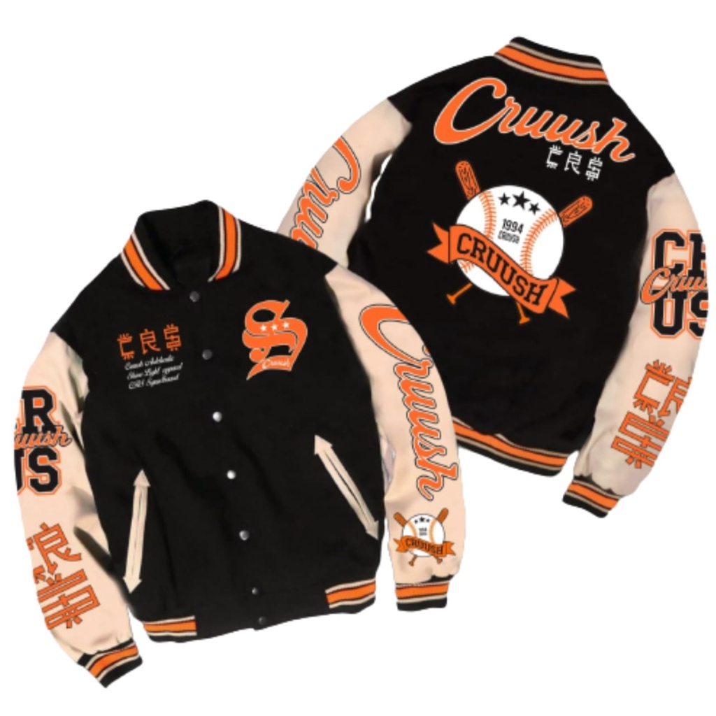 COD- Jaket Bomber Varsity - Jaket Baseball Varsity - Jaket Varsity Baseball Pria Wanita Jepang Logo Texs Bordir