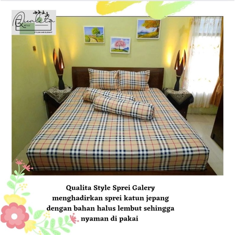 Sprei katun jepang  Blurberry 180X200X30