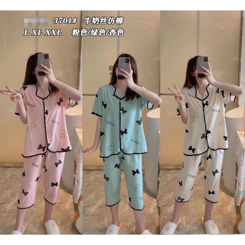 BAJU TIDUR PIYAMA WANITA IMPORT/BAJU TIDUR SETELAN  IMPORT