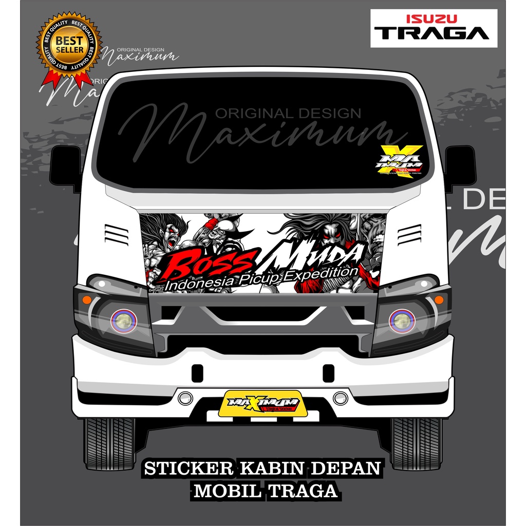 STICKER KABIN DEPAN  ISUZU TRAGA /STICKER KABIN  DEPAN ISUZU TRAGA CUSTOM-DUNIASTICKER-A4