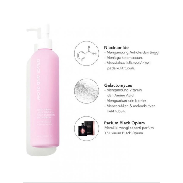 Grace And Glow Back opim Wash &amp; Body Serum Black opium